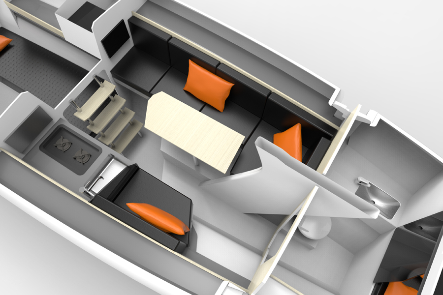 corsair trimaran interior